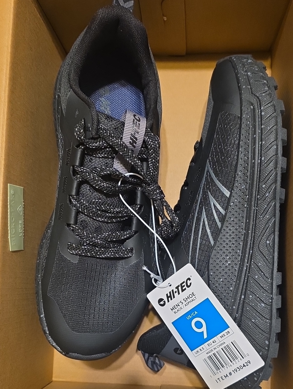 Hi-Tec Men's Black Athletic Trail Shoes